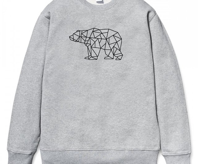 Geometric Bear Grey Stretch Jersey Bears Cotton Jersey Bear 