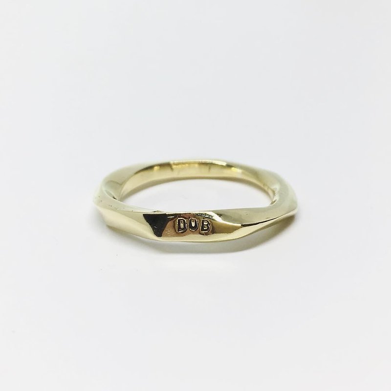 多角切面 (黃銅) 獨家商品 戒指 - 戒指 - 銅/黃銅 金色