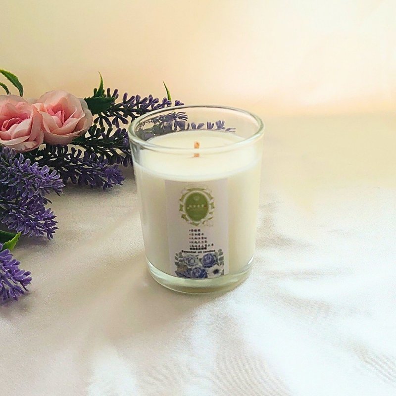 Woody floral fragrance/sleep relaxation scented candle aromatherapy grade essential oil plant soy Wax lavender cypress - เทียน/เชิงเทียน - ขี้ผึ้ง 