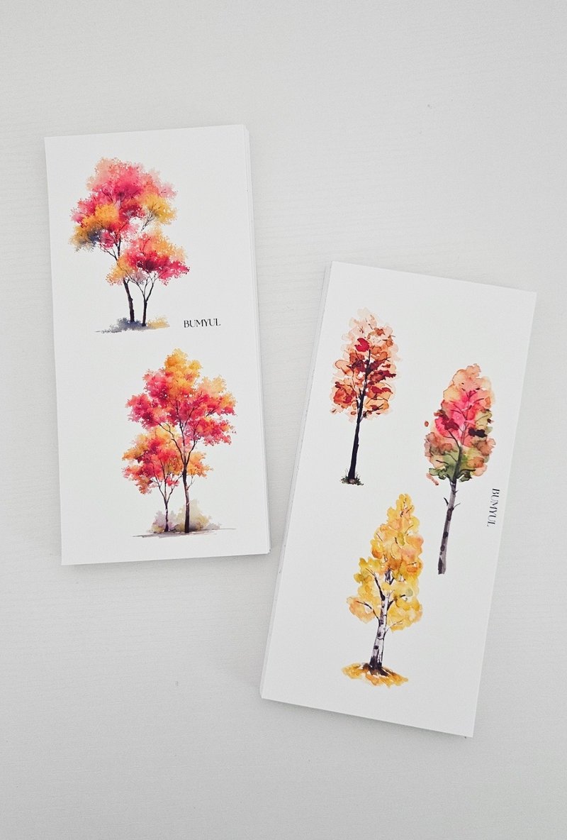 Autumn Tree Sticker Pack - 便條紙/便利貼 - 紙 多色
