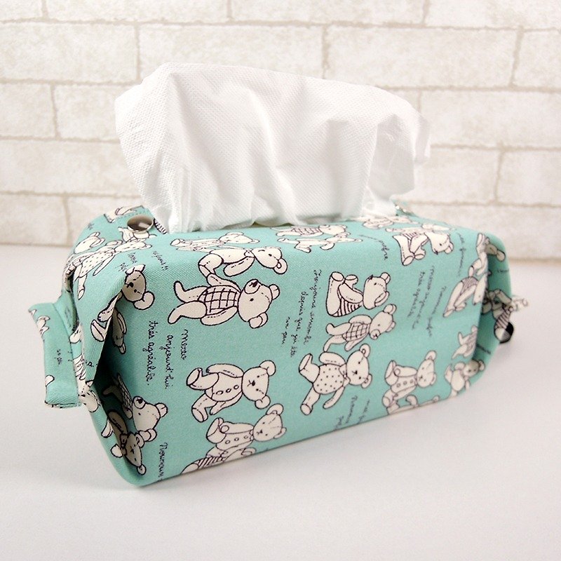 Admission package can be hanging toilet paper / tissue paper sleeve - Teddy Bear (green) - Storage - Cotton & Hemp Green