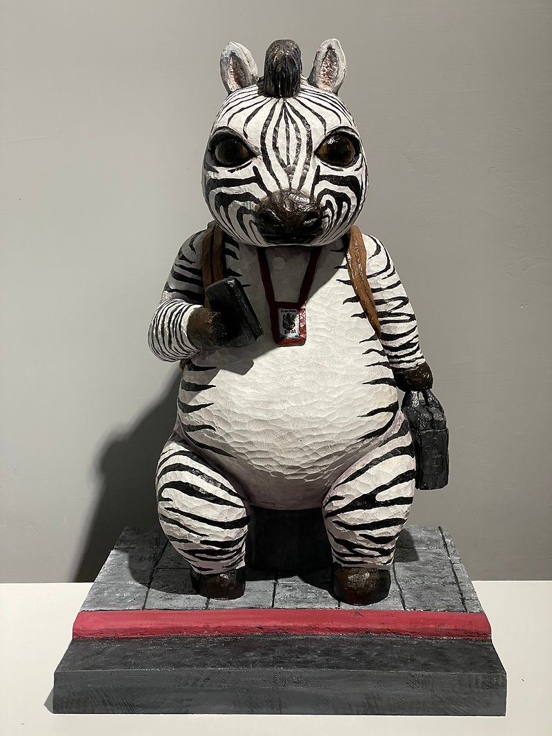 Wood carving art wood carving decoration artist zebra sculpture doll decoration contemporary art sculpture - Items for Display - Wood 