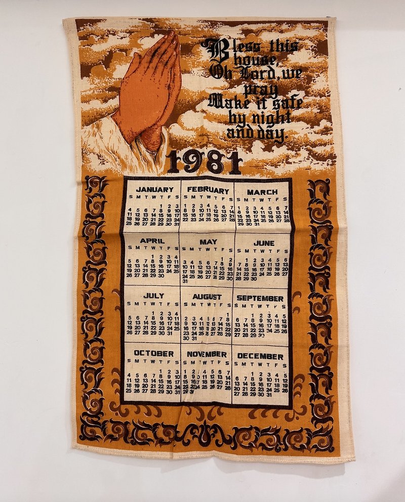 1981 美國早期年份布面茶巾 系列 - 門簾 - 棉．麻 多色
