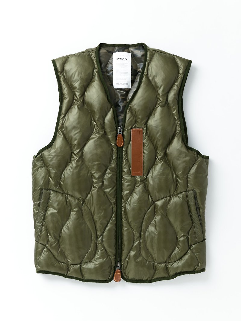 FRAMEWORK QUILTED DOWN VEST - MILITARY GREEN - 男背心 - 羽絨 綠色