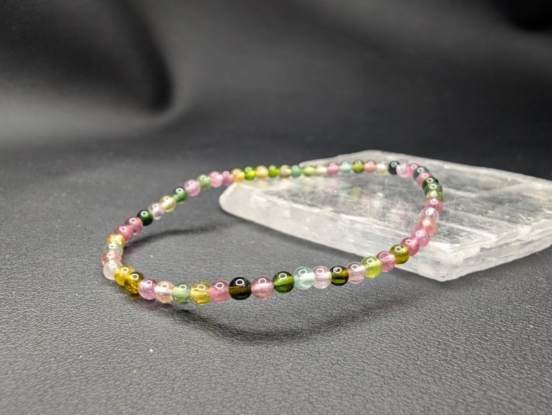 碧璽 Tourmaline 手串 手鍊 天然水晶 水晶手鍊 3.5mm - 手鍊/手環 - 水晶 