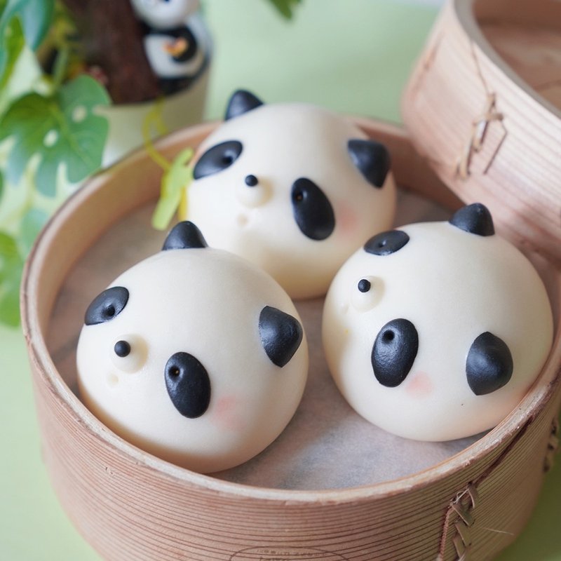 美姬饅頭 可愛貓熊鮮乳造型芝麻包 一盒6入 - 其他 - 其他材質 