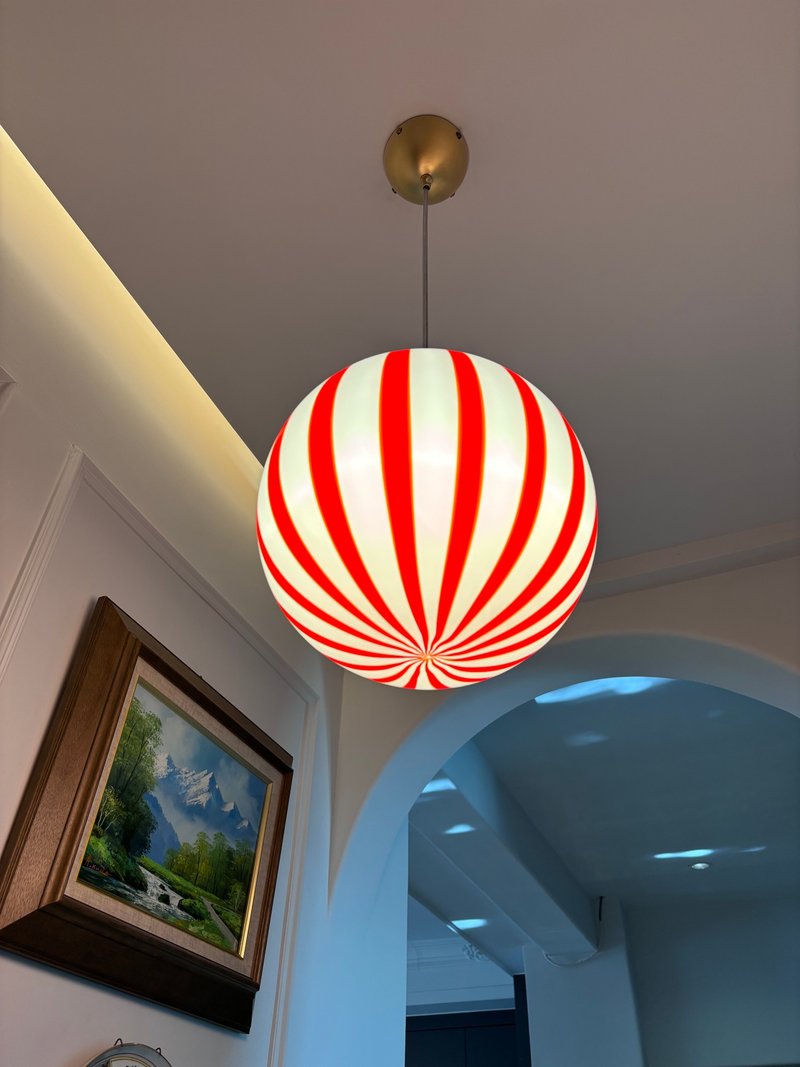 Hand Blown Glass Globe Pendant Lights D25cm(9.8inch), Glass Globe Ceiling Light - Lighting - Glass Red