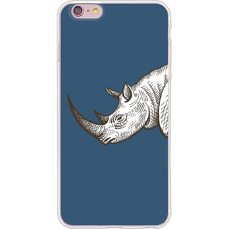 New Designer - 【Wild Rhino】 -TPU Phone Case <iPhone / Samsung / HTC / LG / Sony / Millet> * - Phone Cases - Silicone Blue