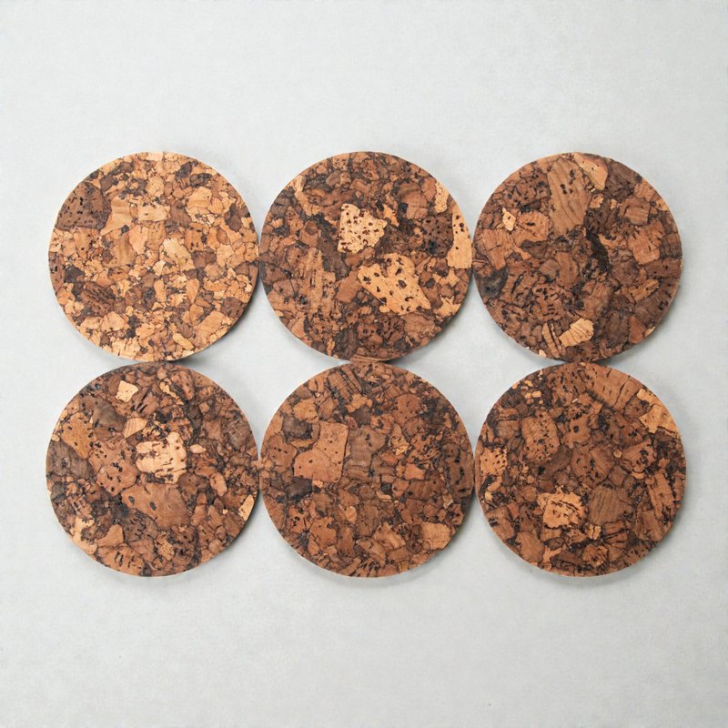 コルクコースター (Pebble Brown) - 杯墊 - 環保材質 咖啡色