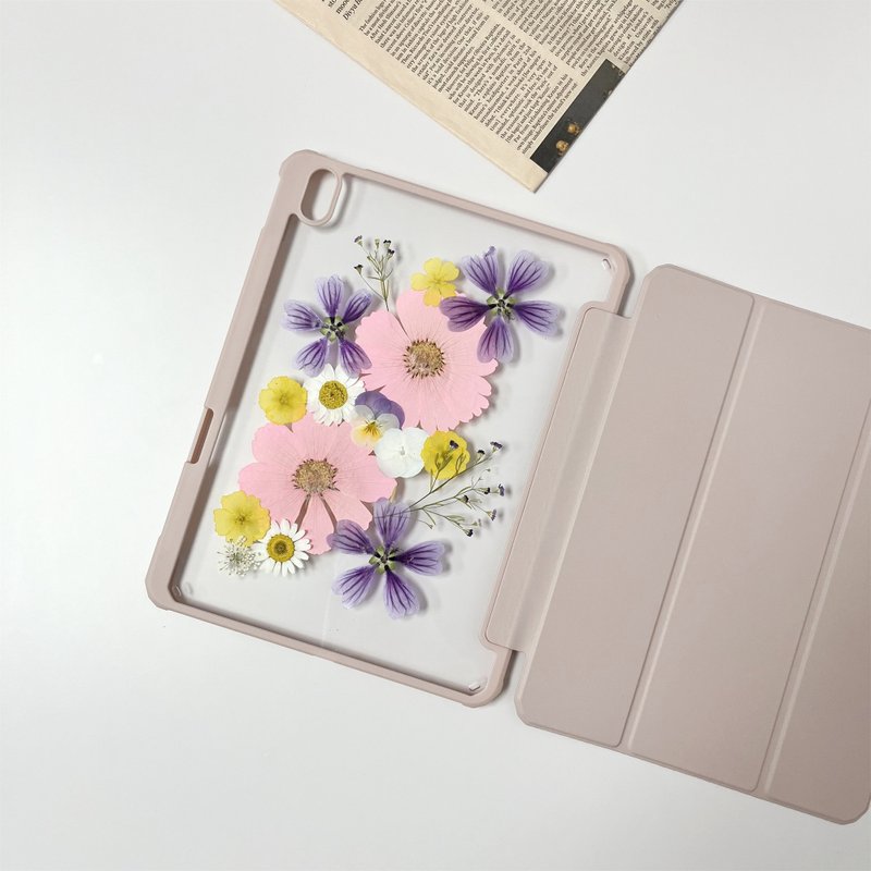 烟花粉黛手工押花iPad殼 iPad Air 11寸 13寸 iPad Pro 11寸 13寸 - 平板/電腦保護殼/保護貼 - 植物．花 
