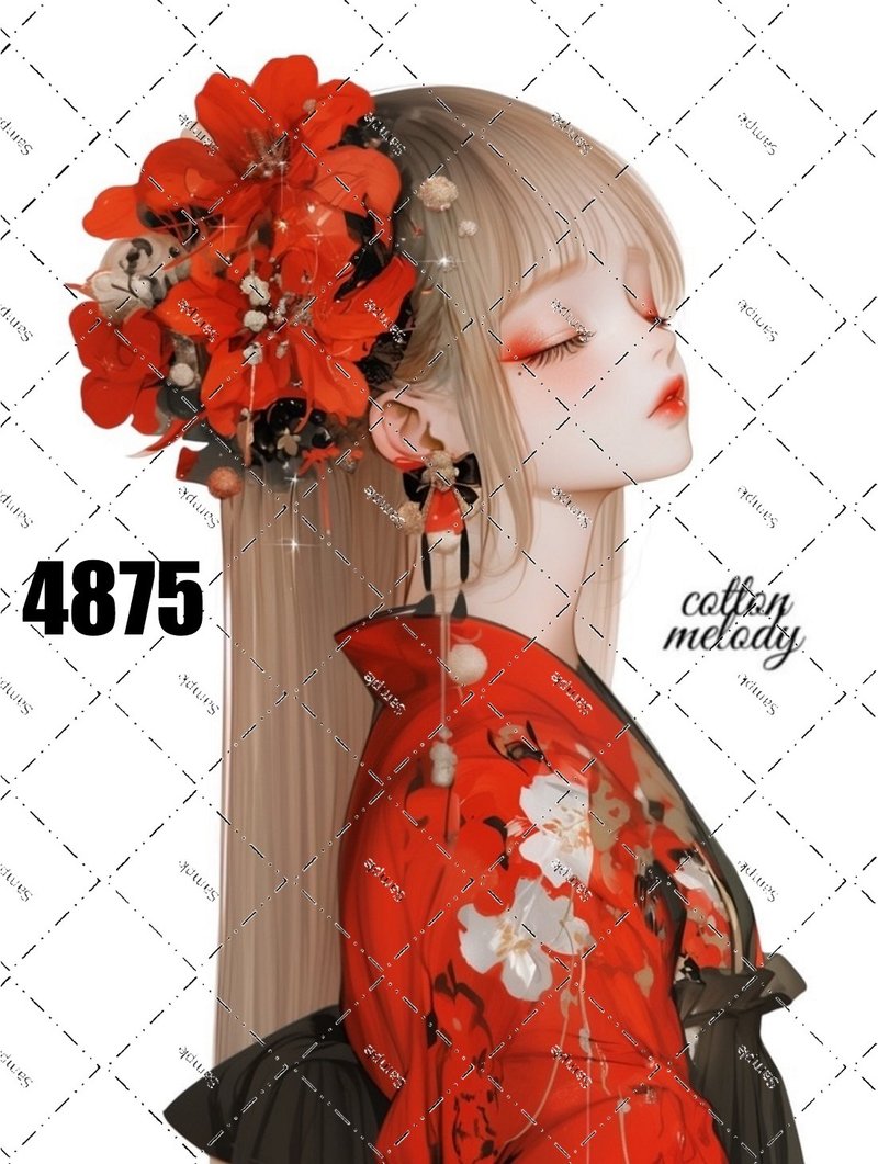original sticker no.4875 人物ステッカー オリジナルステッカー オリジナル人物ステッカー 装飾ステッカー cotton melody - 貼紙 - 紙 