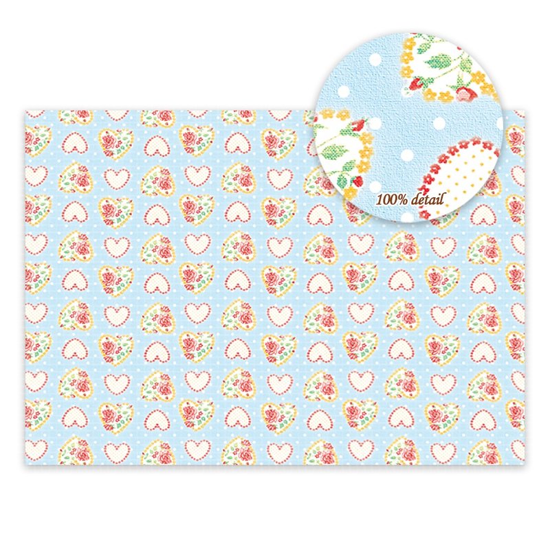 Heart bonbon blue Wrapping Paper / Scrapbook Paper / 25sheet A4 size - 其他 - 紙 