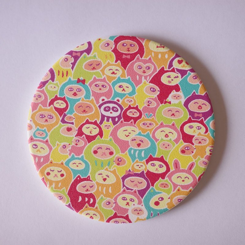 ai sayama Mino-fired guamaru absorbent coasters The world is full of cat Daruma - Coasters - Other Materials Multicolor