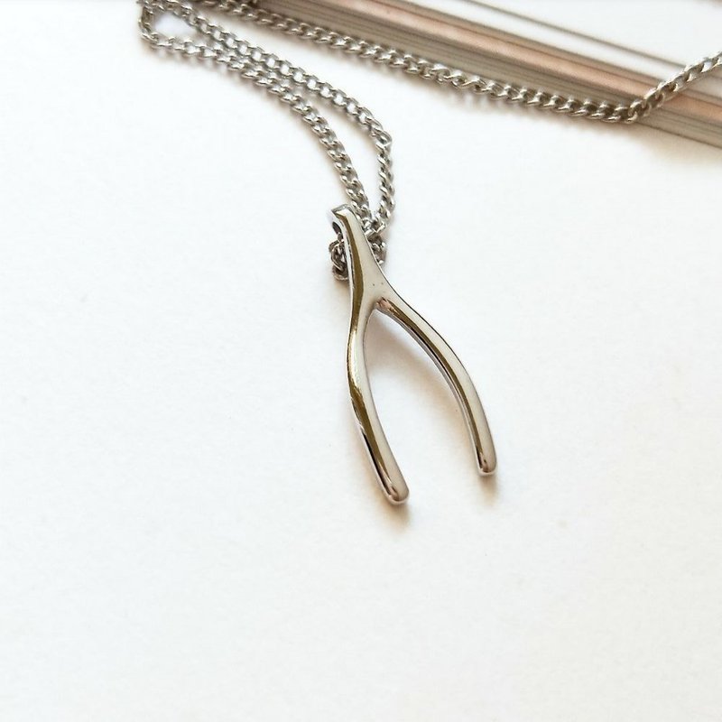 DoriAN 許願骨Wishbone925純銀項鍊 附禮物包裝 純銀保證卡 - 項鍊 - 純銀 銀色