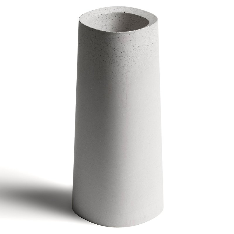 超橢圓水泥大花瓶 (水泥灰) - 花瓶/花器 - 水泥 灰色
