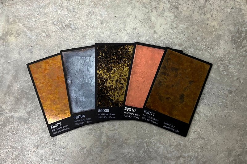 Bronze dyed TV color sample_5 colors - Items for Display - Copper & Brass 