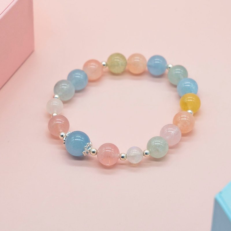 Rainbow Candy Land | Rainbow Stone Moonstone 925 Sterling Silver Crystal Bracelet - สร้อยข้อมือ - คริสตัล หลากหลายสี