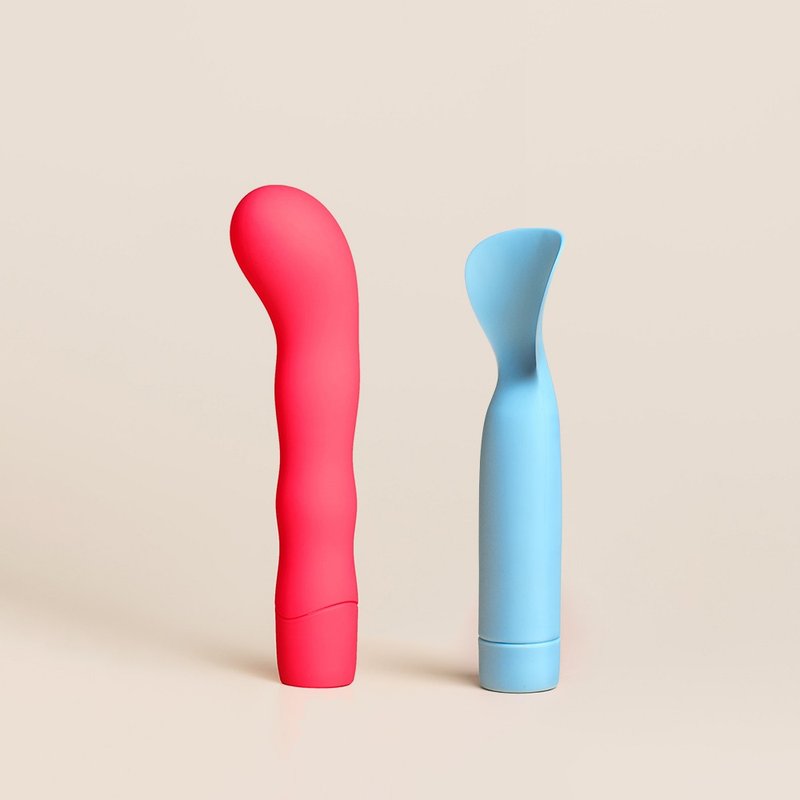 Smile Makers Romantic French Group - Red Tide Romantic G-spot Massager + French Kiss Massager - สินค้าผู้ใหญ่ - ซิลิคอน หลากหลายสี