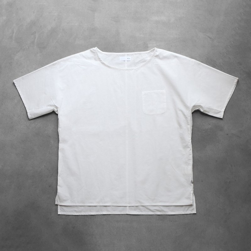Seamless short sleeve cotton cut, unisex size 3 - เสื้อผู้หญิง - ผ้าฝ้าย/ผ้าลินิน ขาว