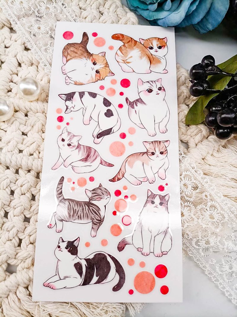 ME217_04 Cute Cat / Transfer Stickers - Stickers - Plastic Multicolor