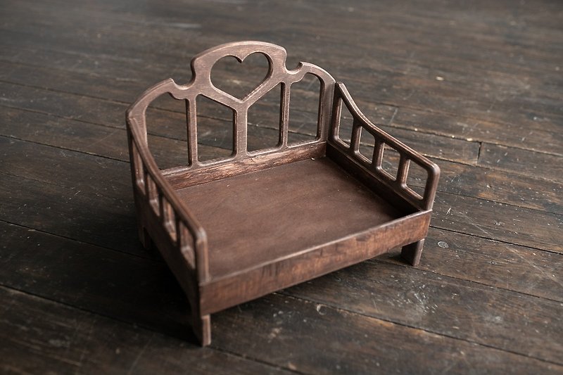 新生児用木製ベッド、本物の木製新生児用ベッド小道具、新生児用写真撮影小道具 - ベビー用小物 - 木製 ブラウン