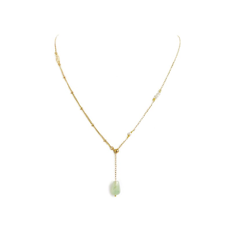 【Ficelle Concubine Light Jewelry】Walk with you-Aventurine-Necklace - สร้อยคอ - เครื่องเพชรพลอย สีเขียว