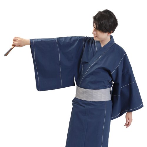メンズ 綿 浴衣 帯 2点セット L サイズ Z35-b1 yukata