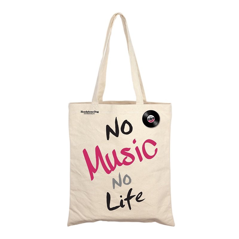 Canvas bag - NO MUSIC NO LIFE  (Shopping Bag) - Handbags & Totes - Cotton & Hemp 