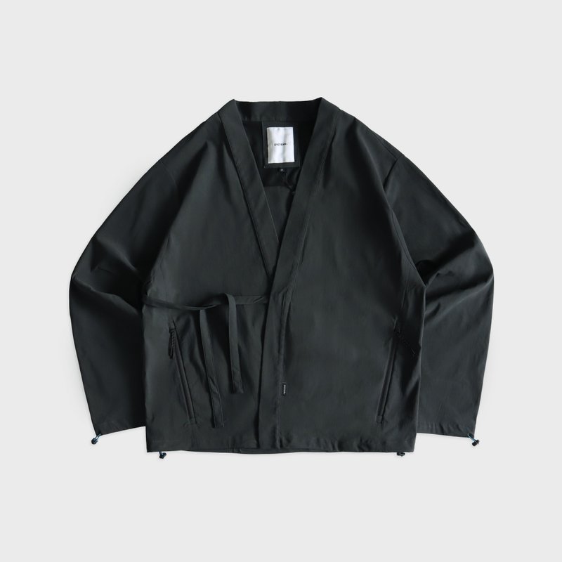 DYCTEAM - RAYON Nylon 微皺肌理紋機能_寬鬆立體打摺弧袖罩衫 - 男夾克/外套 - 其他材質 灰色