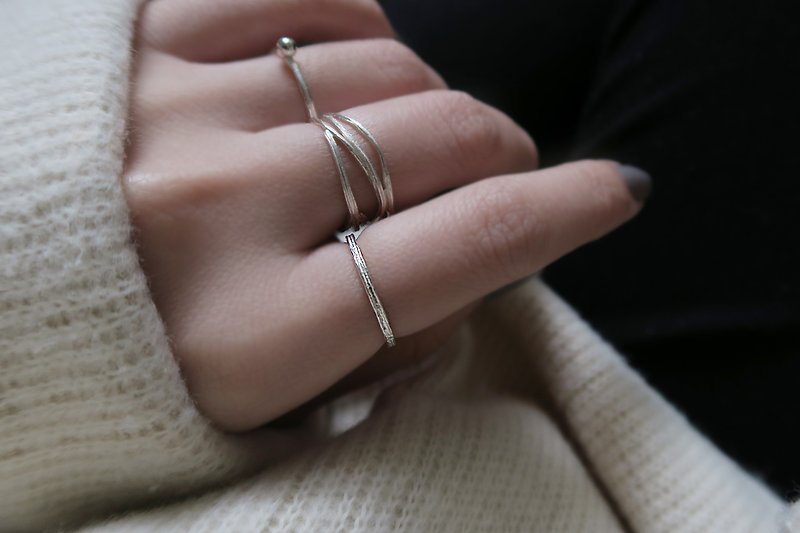獨家 森林系 925純銀 植 戒指 男女對戒 - 戒指 - 純銀 白色