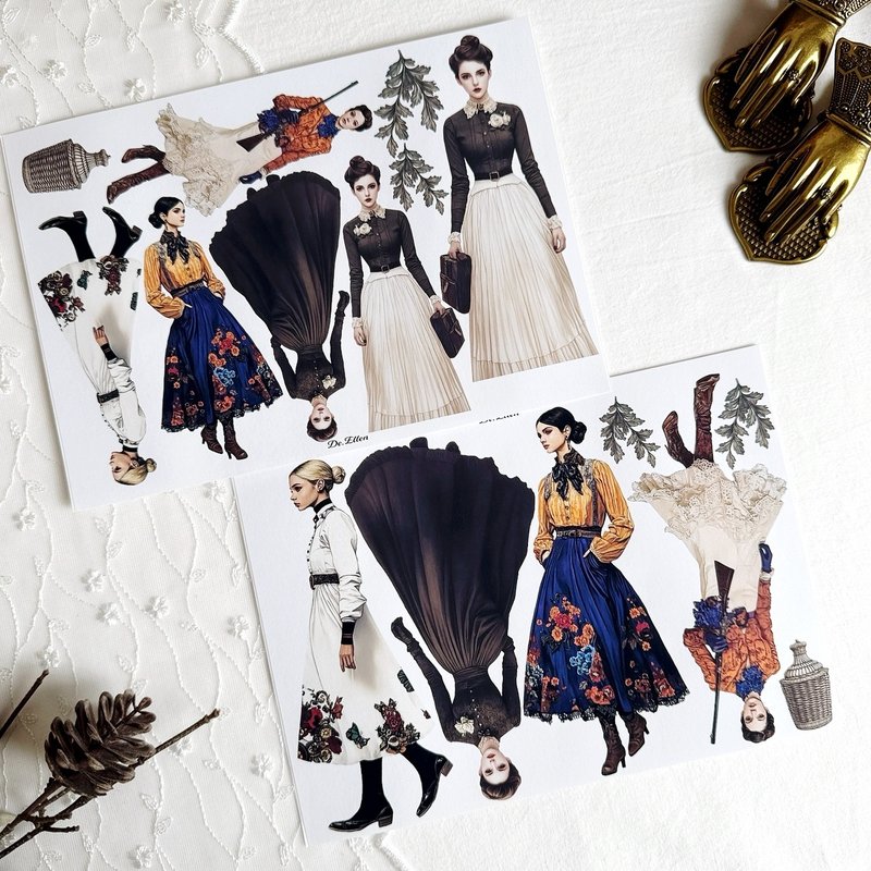 A466 - Elegant ladies - 貼紙 - 紙 