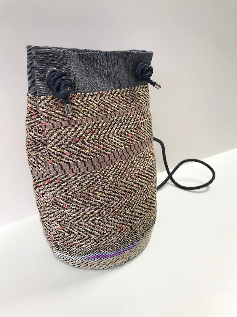 Handwoven Bucket Bag - Messenger Bags & Sling Bags - Cotton & Hemp Multicolor