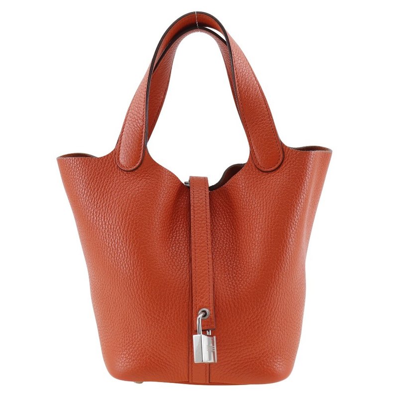 【日本直送】エルメス HERMES ピコタンロックPM ハンドバッグ トリヨンクレマンス オレンジ/シルバー金具 X レディース【中古】 - 手提包/手提袋 - 真皮 橘色