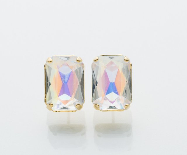 Aurora Clear 14*10 Stud Earrings - Shop sasanka Earrings & Clip-ons - Pinkoi