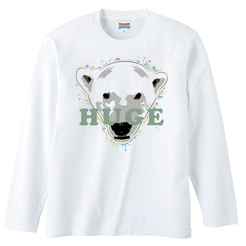ロングスリーブTシャツ / HUGE - 男 T 恤 - 棉．麻 白色