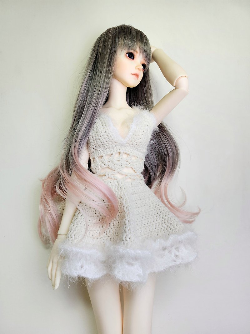 ผ้าฝ้าย/ผ้าลินิน ตุ๊กตา ขาว - BJD Doll Crochet Dress Ball Joint Doll Clothes