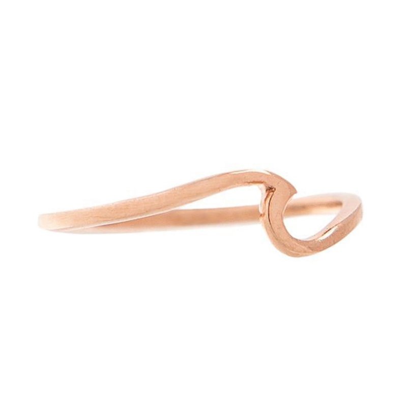 Pura Vida 美國手工ROSE GOLD WAVE波浪造型玫瑰金戒指 - 戒指 - 防水材質 粉紅色