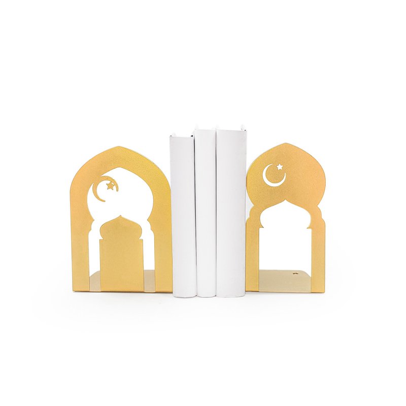 Gold Mosque Bookends | Islamic Decor - Items for Display - Other Metals Gold