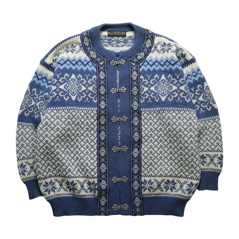 挪威製 Norway Sweater 挪威羊毛衣 羊毛外套 - 毛衣/針織衫 - 羊毛 藍色
