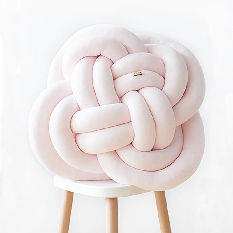 Knot Cushion 纏繞抱枕 | 花朵款櫻花粉   喬遷禮物 - 枕頭/抱枕 - 棉．麻 粉紅色