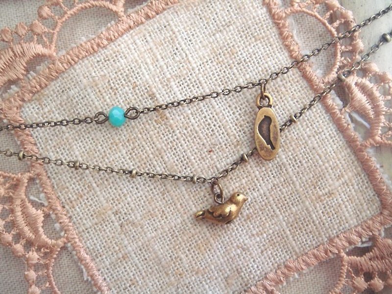 Garohands Japanese bronze bird birds wheel bead bracelet B266 feel listing gift - Bracelets - Other Materials 