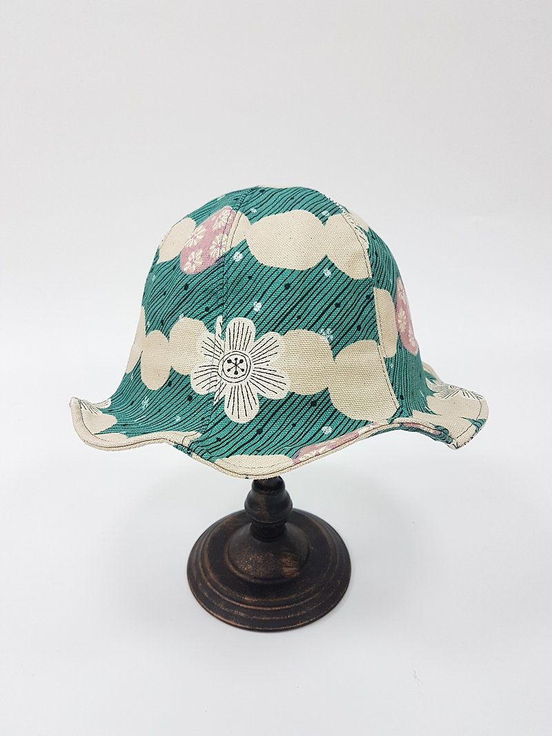 Tulip Flower Hat - Japanese Sunflower (Green) - Hats & Caps - Cotton & Hemp Green
