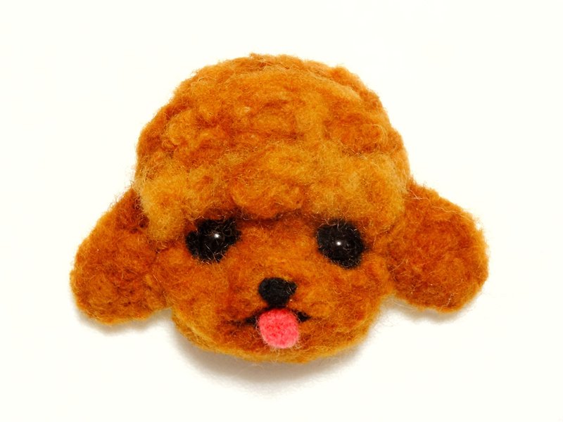 Red VIP Dog - Wool Felt Pin - Brooches - Wool Brown