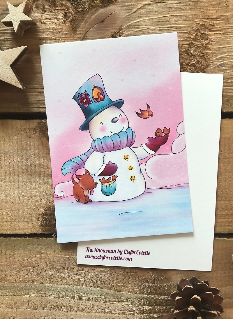 The Snowman - 卡片/明信片 - 紙 粉紅色