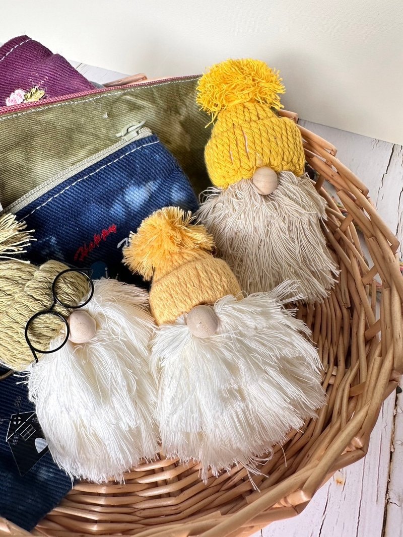 聖誕禮物-老公公/麋鹿/雪人 鑰匙圈 - 鑰匙圈/鑰匙包 - 棉．麻 