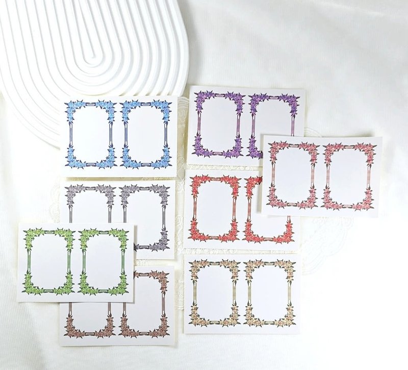 Flower Square Frame Decor - 貼紙 - 紙 多色
