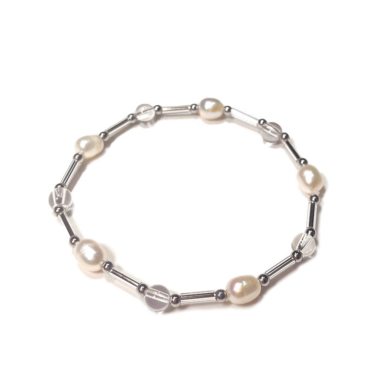 Pearl Crystal Bracelet 001 - สร้อยข้อมือ - เครื่องเพชรพลอย สีใส