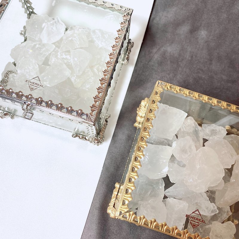 白水晶原石消磁盒 - 裝飾/擺設  - 玻璃 