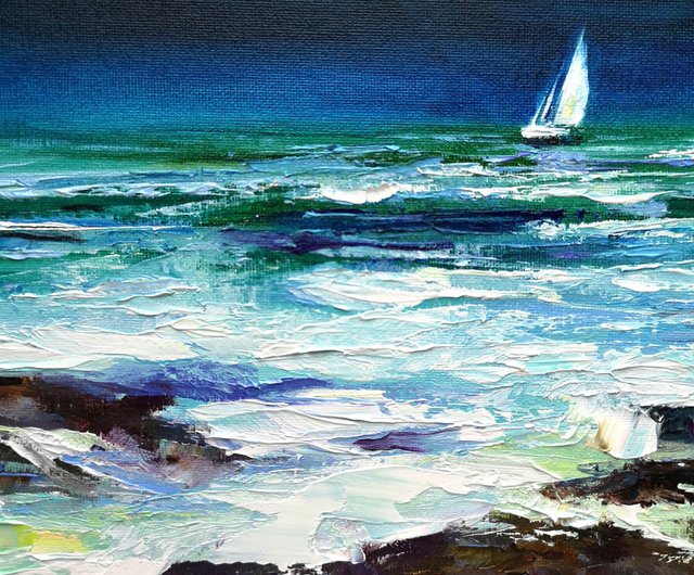 Original popular Oil Painting Sescape Nautical