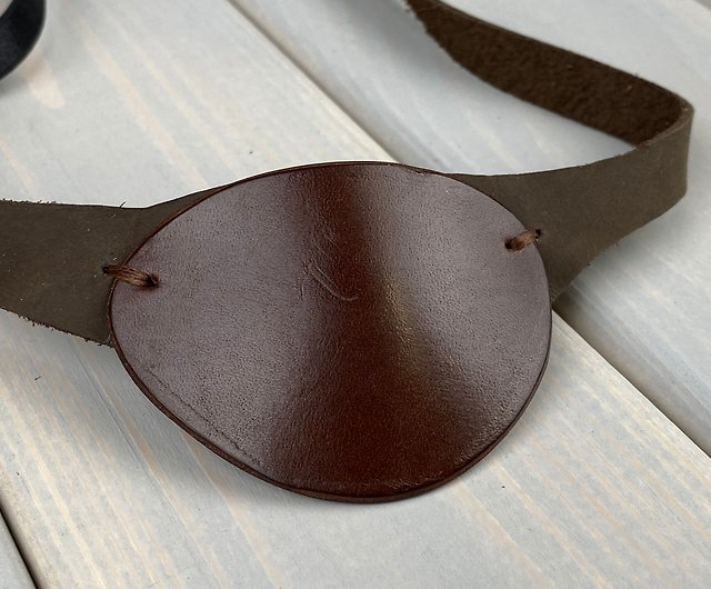 Medieval Pirate Leather Eye Patch Cosplay Props Vintage Black Brown Eye  Patch with Adjustable Buckle